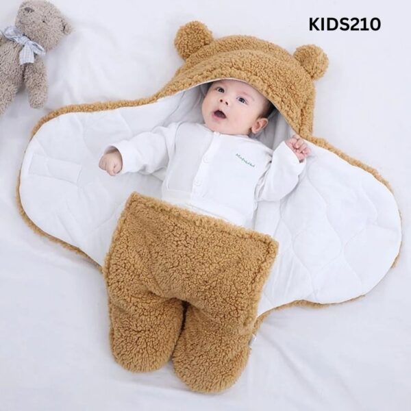 Baby Sleeping Bag Ultra-Soft Fluffy Fleece Newborn Receiving Blanket - Image 4