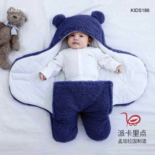 Baby Sleeping Bag Ultra-Soft Fluffy Fleece Newborn Receiving Blanket - Image 3