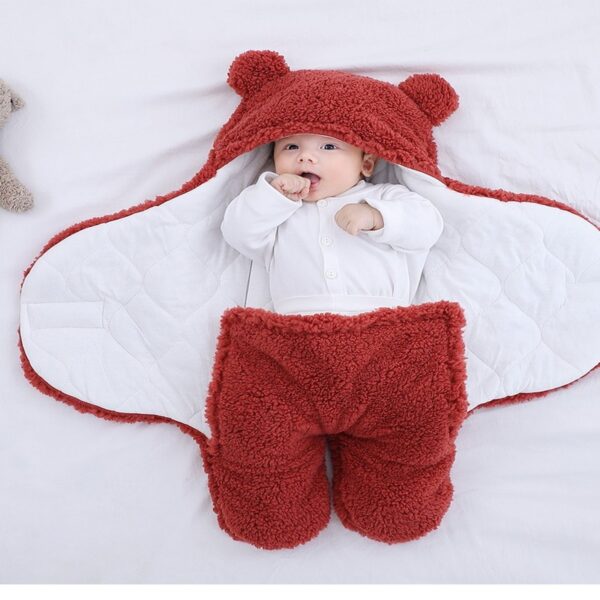 Baby Sleeping Bag Ultra-Soft Fluffy Fleece Newborn Receiving Blanket